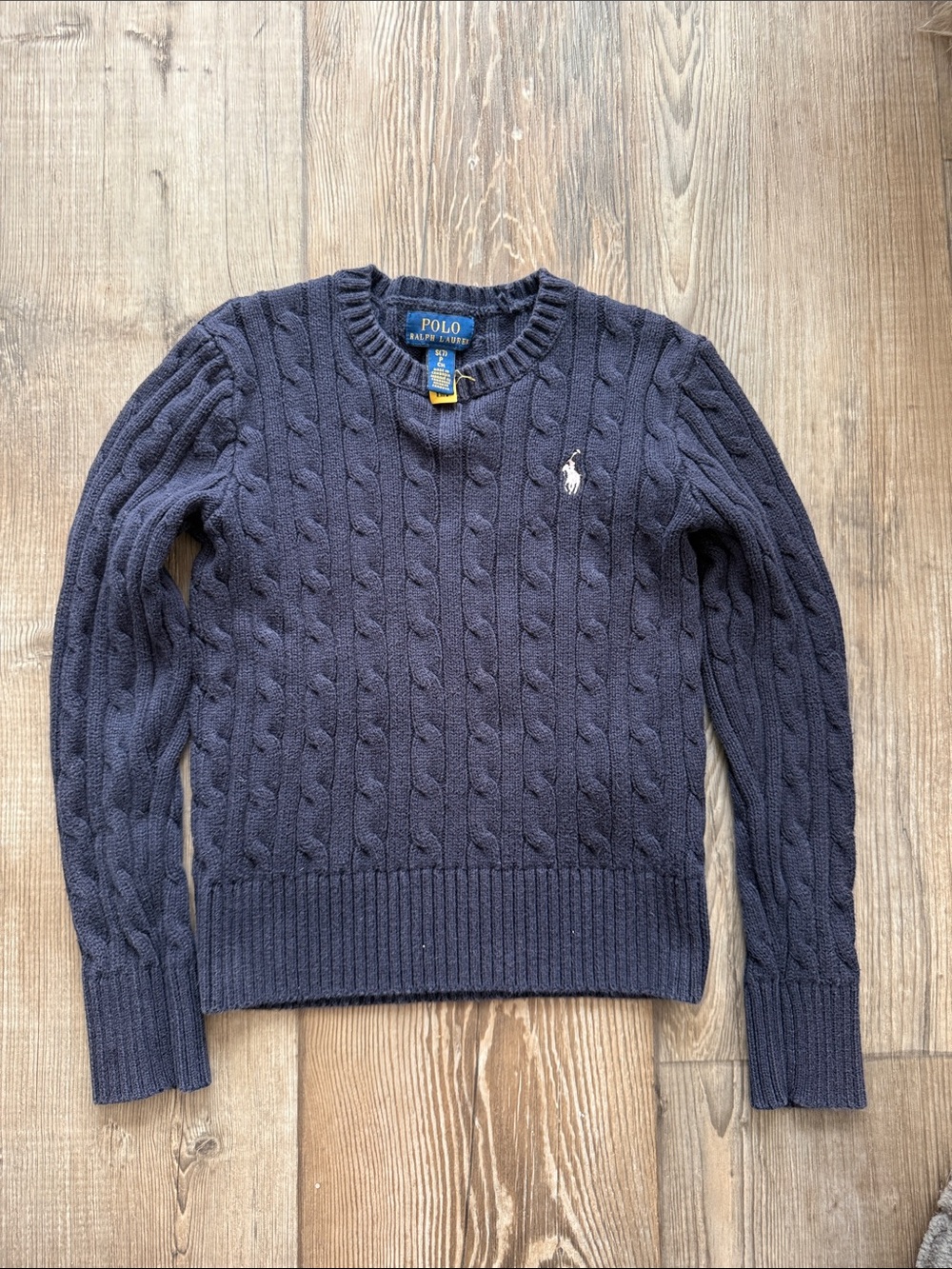 Polo by Ralph Lauren Dark Navy Cable-Knit Crewneck Sweater